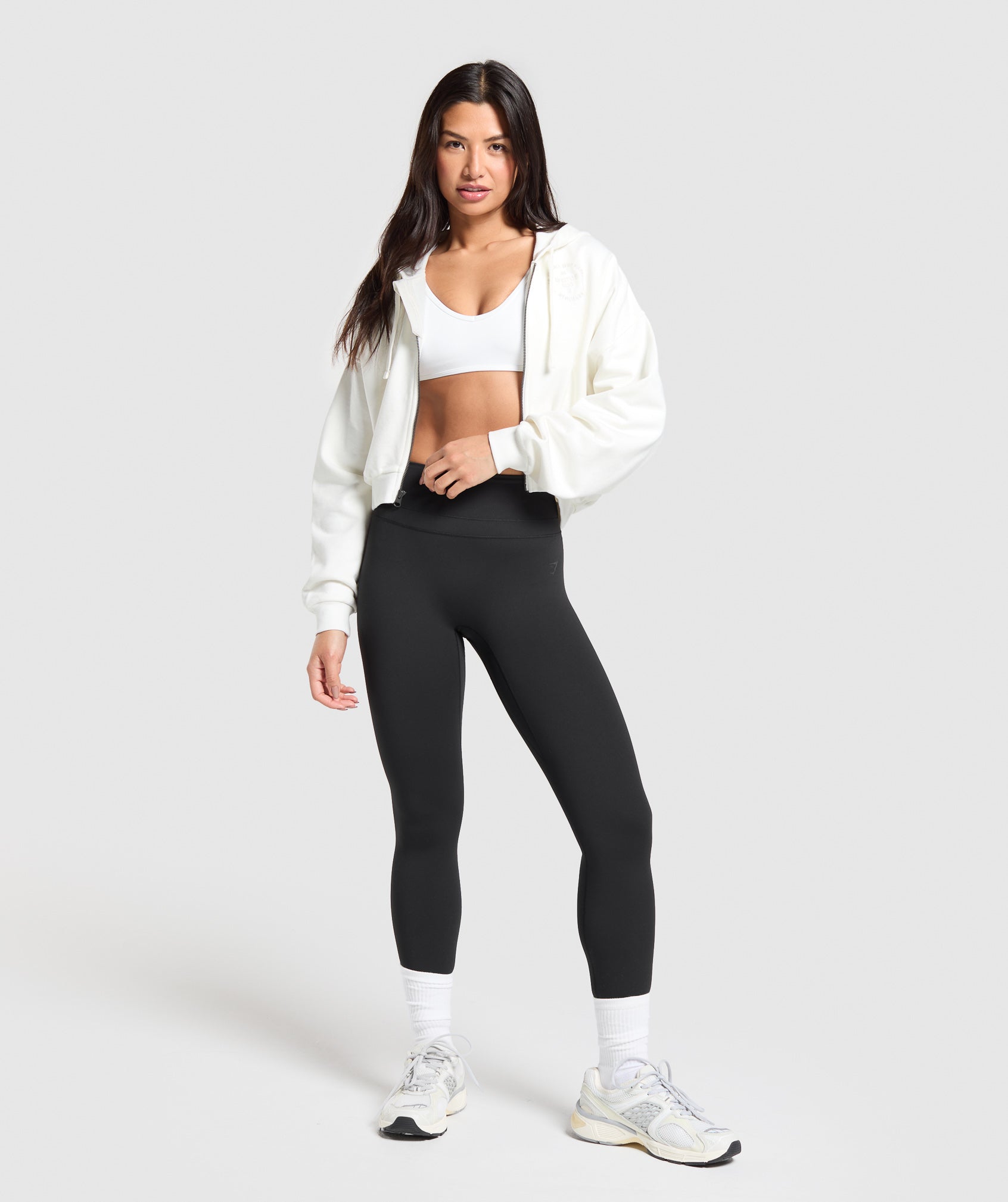 Lifestyle Club Graphic Zip Up Hoodie - Soft White