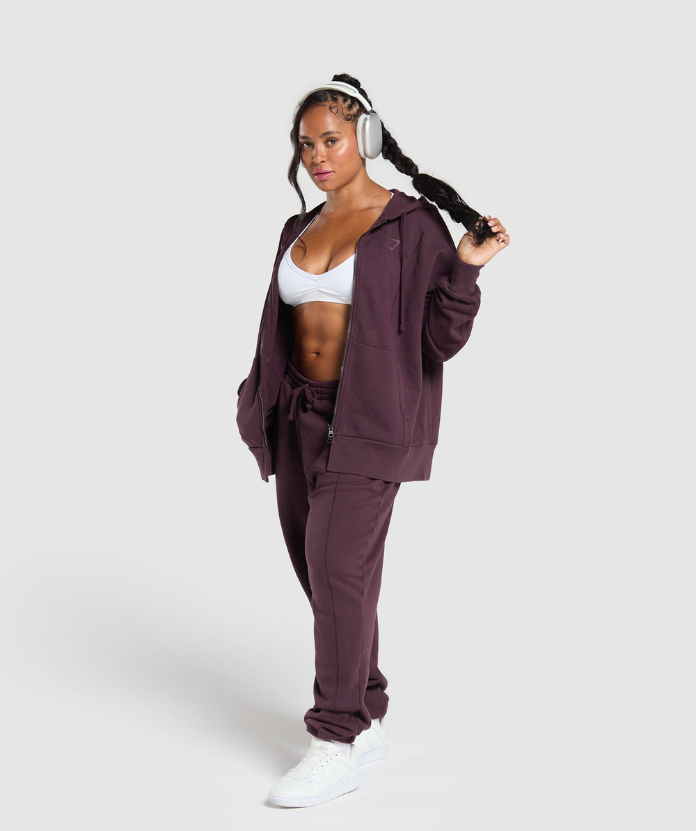 Power Oversized Zip Hoodie - Depth Purple