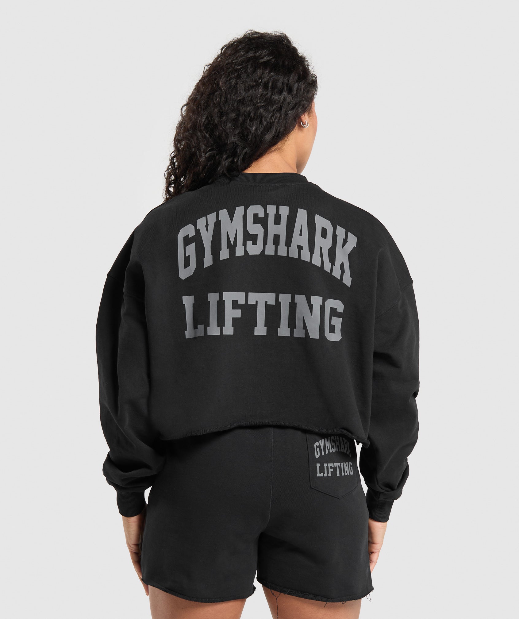 Lifting Graphic Midi Sweatshirt - Black