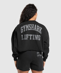 Lifting Graphic Midi Sweatshirt - Black
