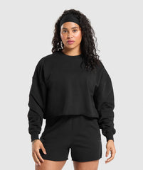 Lifting Graphic Midi Sweatshirt - Black