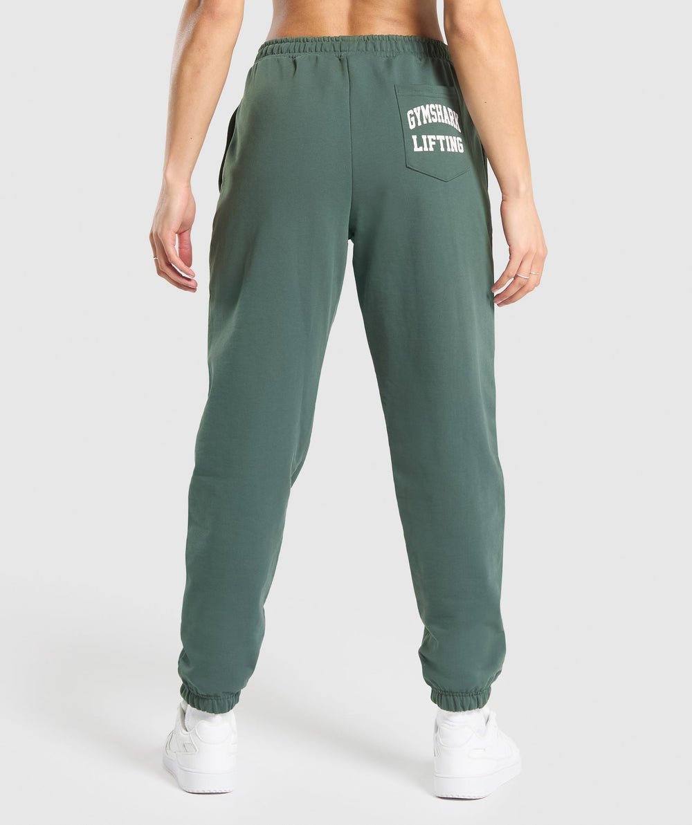 Lifting Graphic Oversized Joggers - Slate Teal