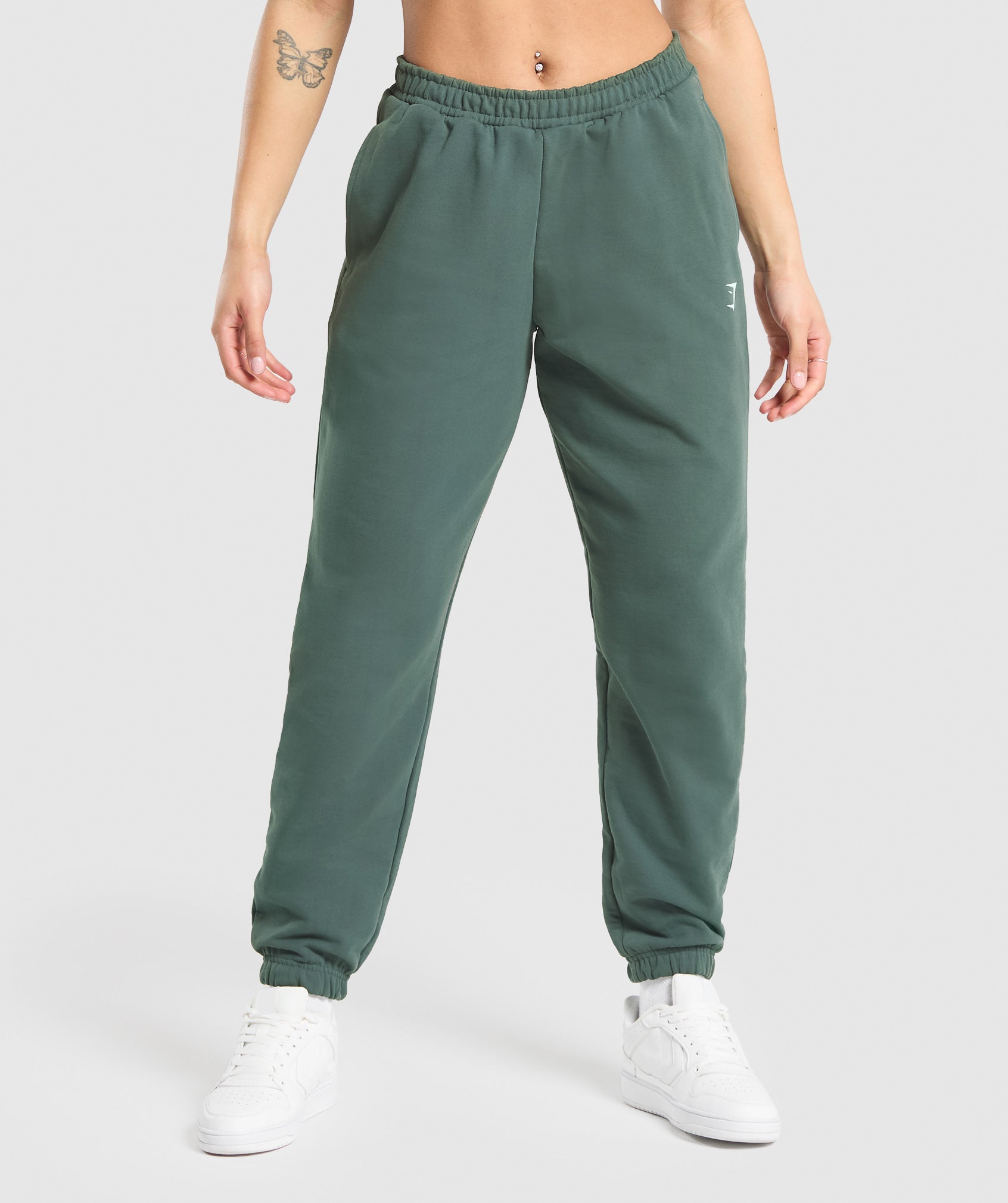 Lifting Graphic Oversized Joggers - Slate Teal