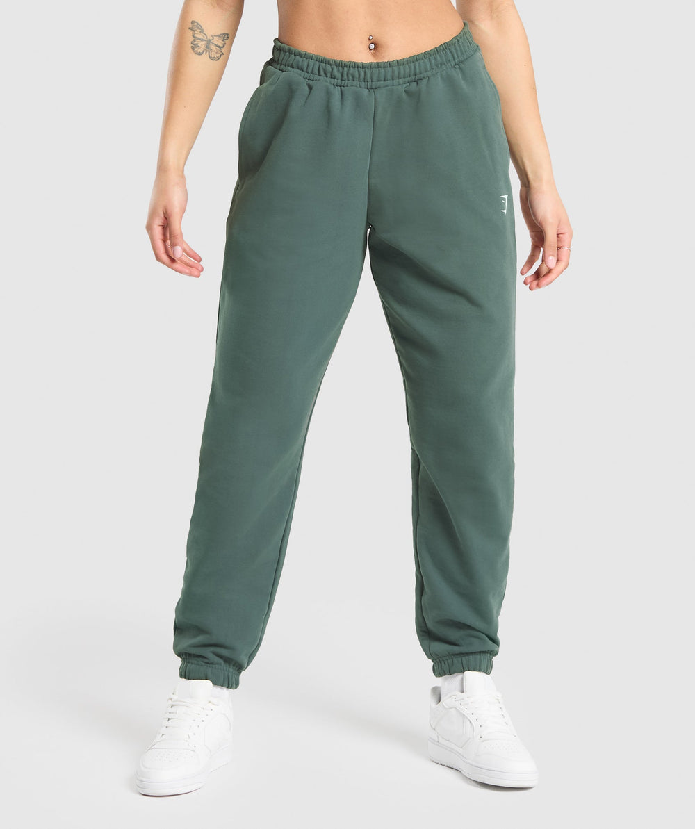 Lifting Graphic Oversized Joggers - Slate Teal
