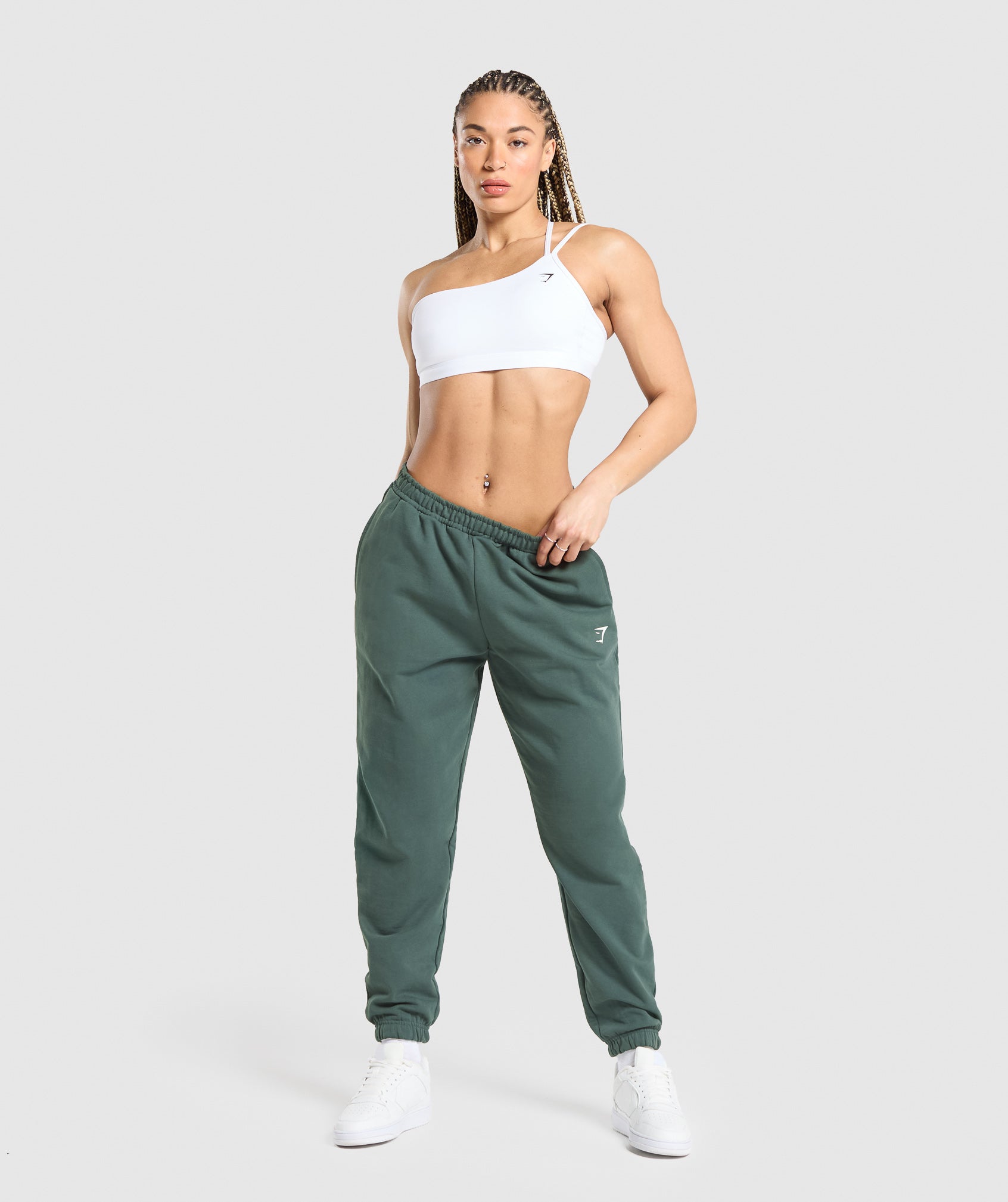 Lifting Graphic Oversized Joggers - Slate Teal