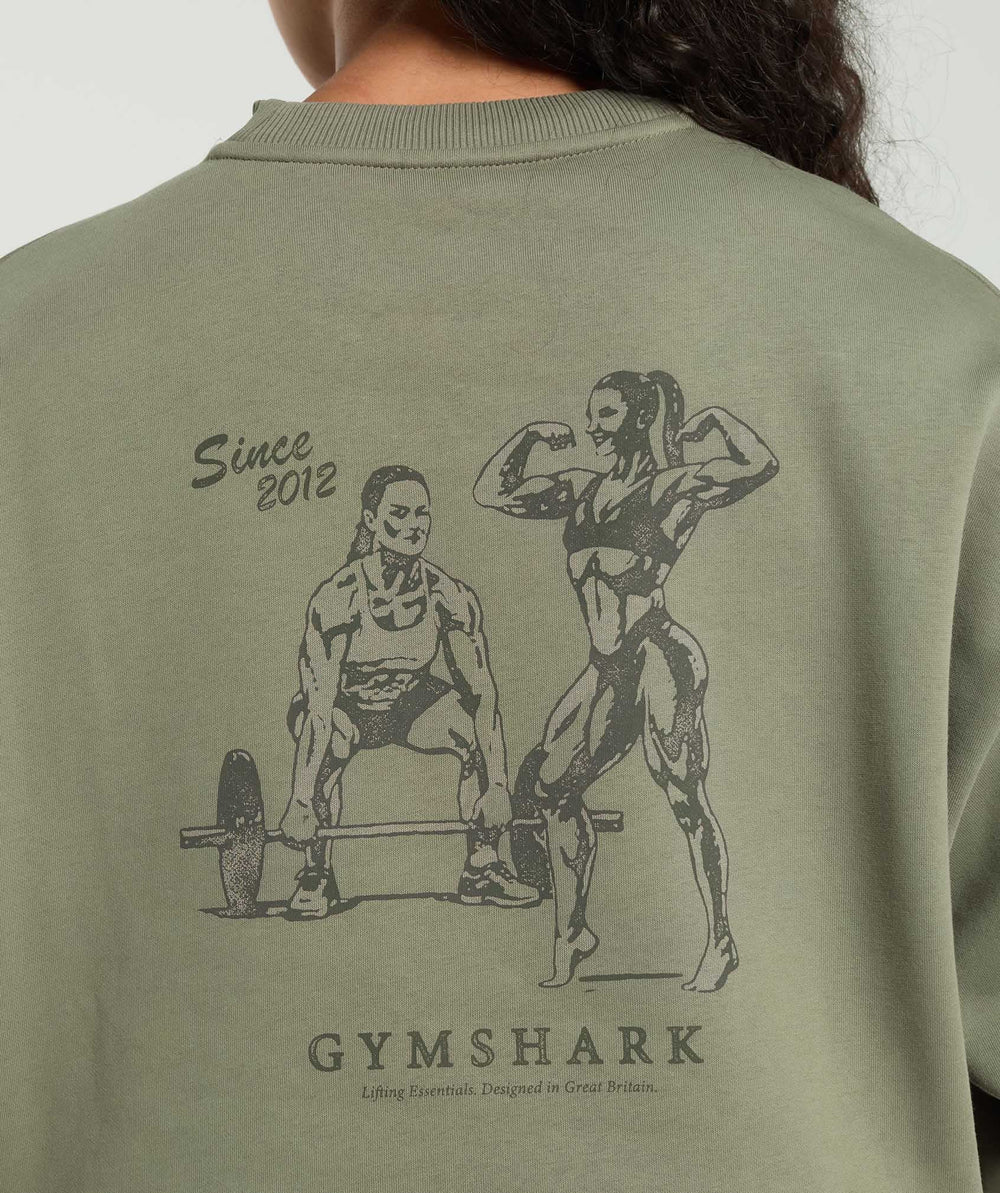 Two Strong Women Sweatshirt - Base Green