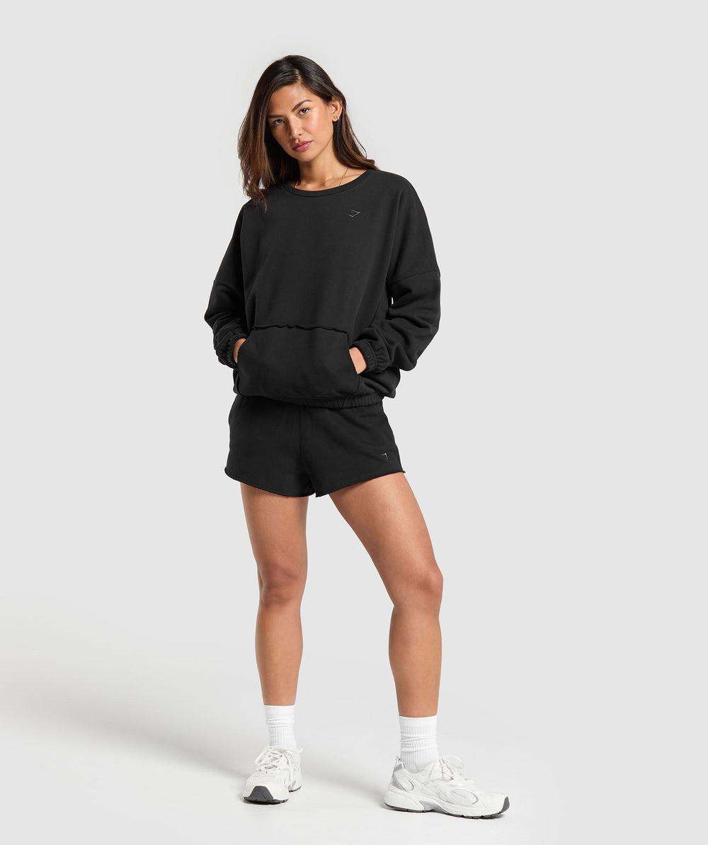 Fleece Oversized Sweatshirt - Black