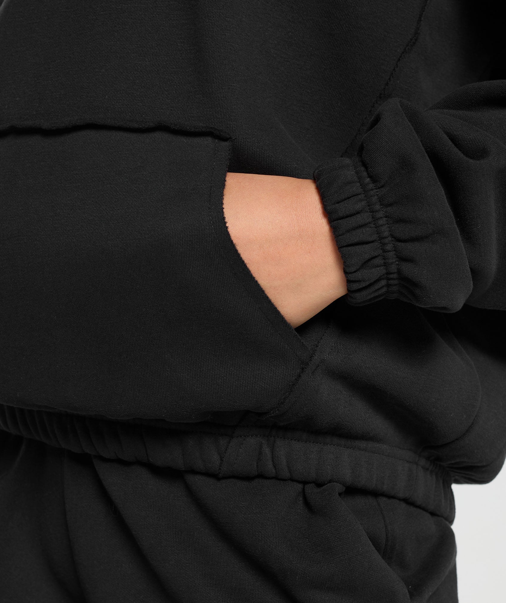 Fleece Oversized Sweatshirt - Black