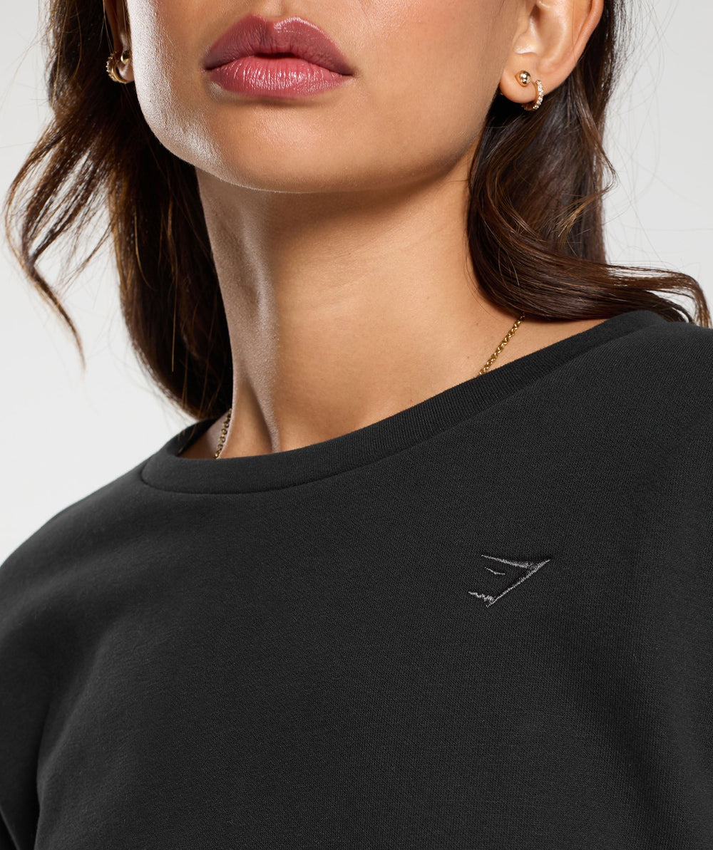 Fleece Oversized Sweatshirt - Black