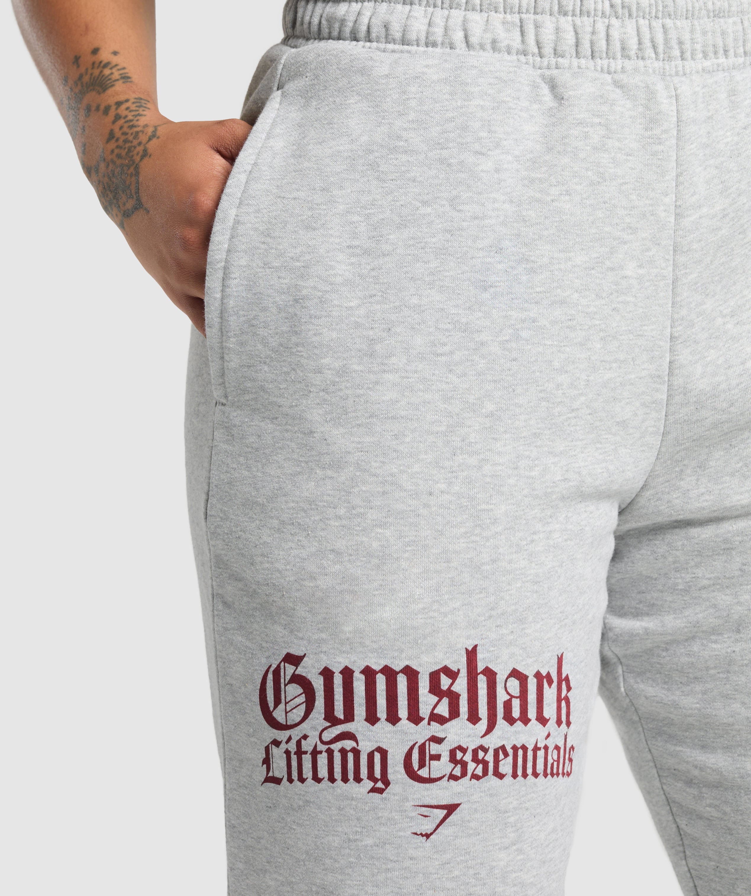 Lifting Essentials Oversized Joggers - Light Grey Core Marl