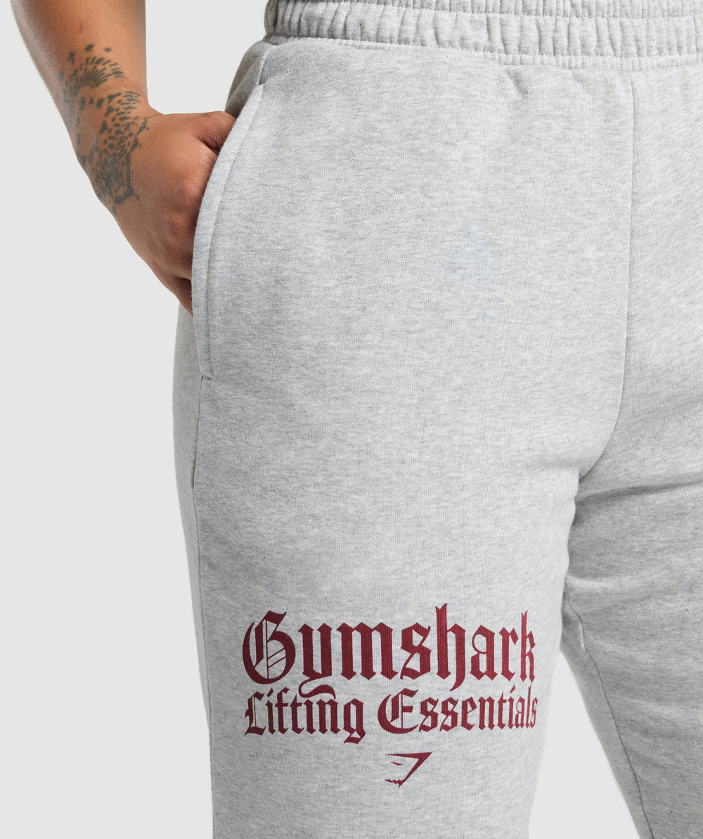 Lifting Essentials Oversized Joggers - Light Grey Core Marl