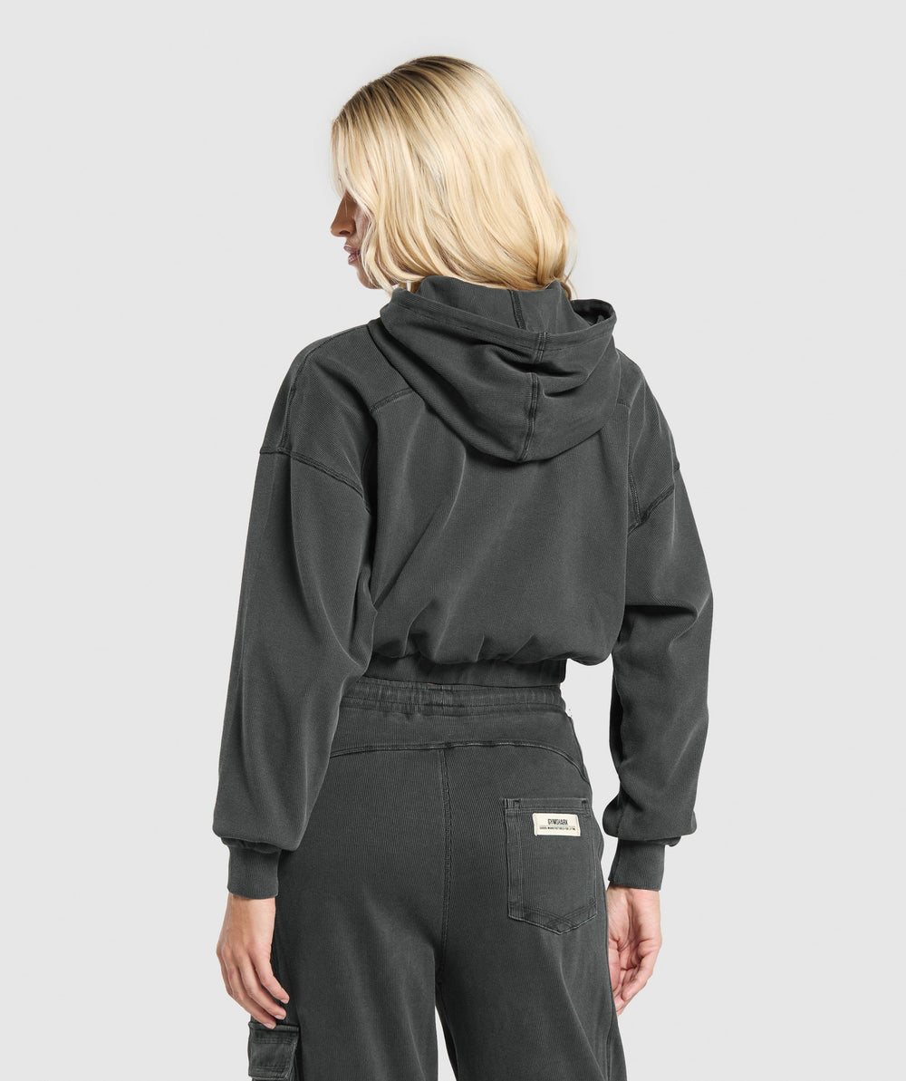 Rest Day Ribbed Hoodie - Asphalt Grey