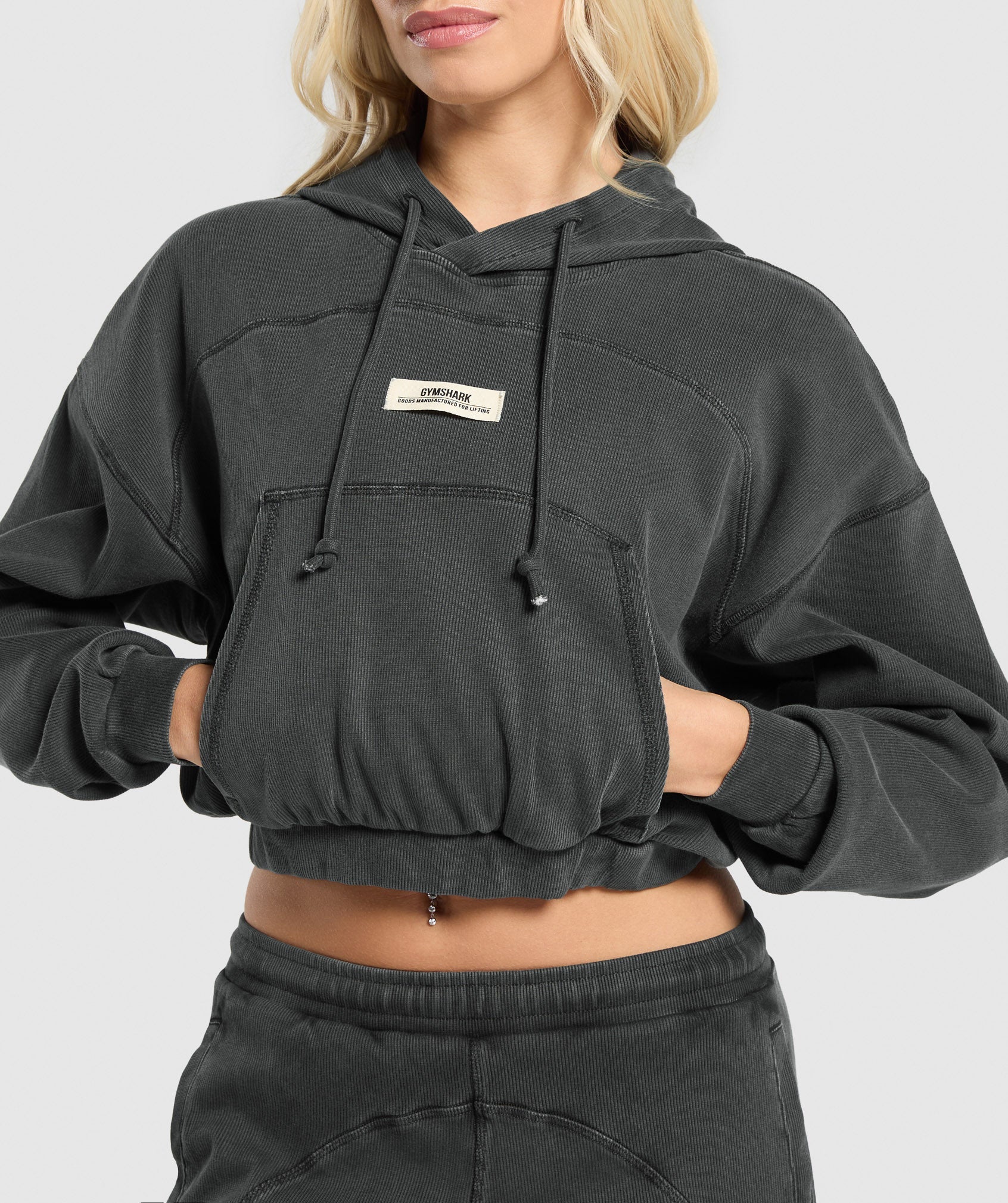Rest Day Ribbed Hoodie - Asphalt Grey