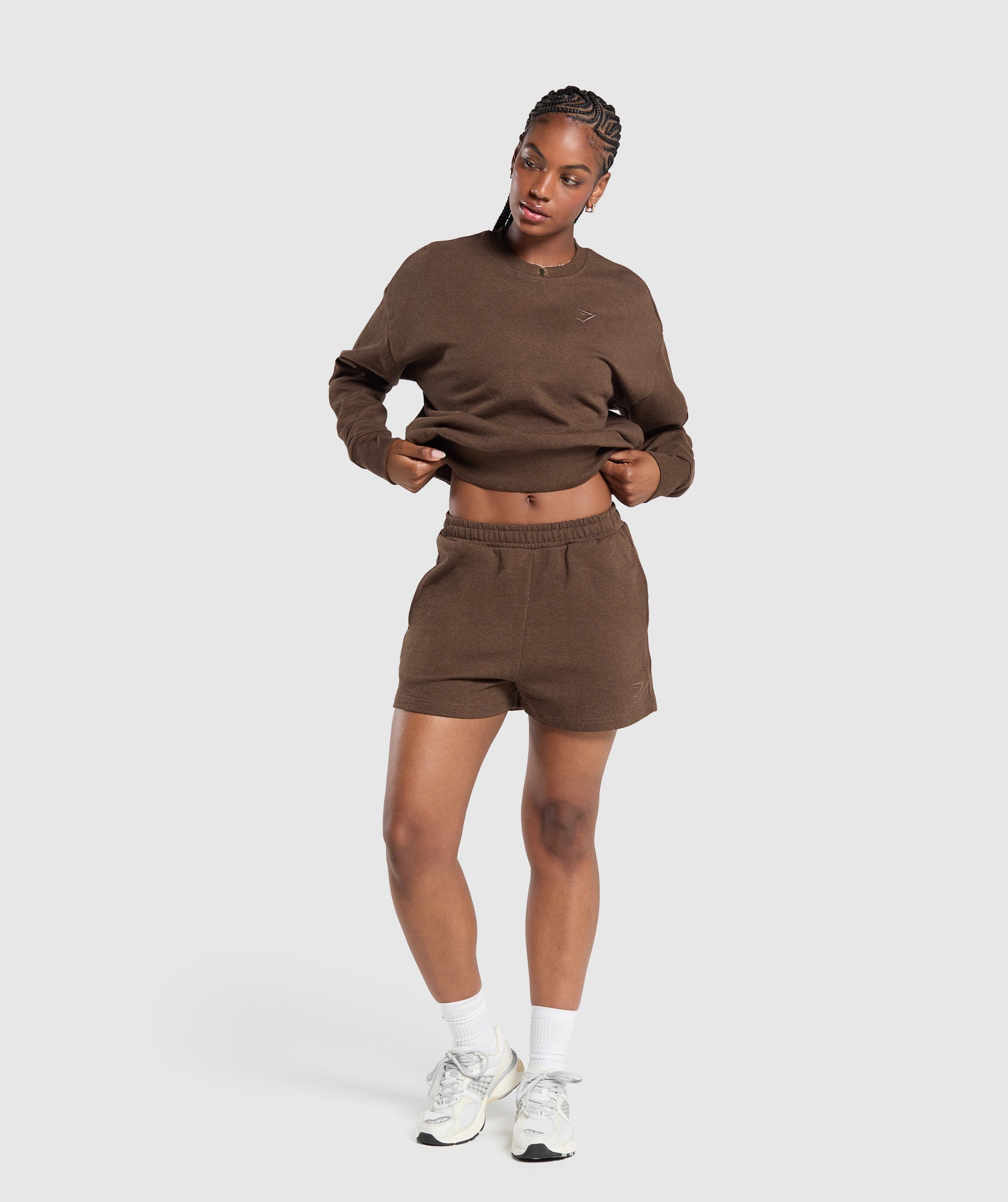 Rest Day Sweats Oversized Crew - Brown Marl