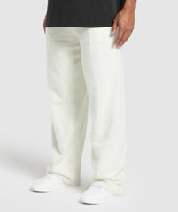 Knitted Straight Leg Joggers - Skylight White