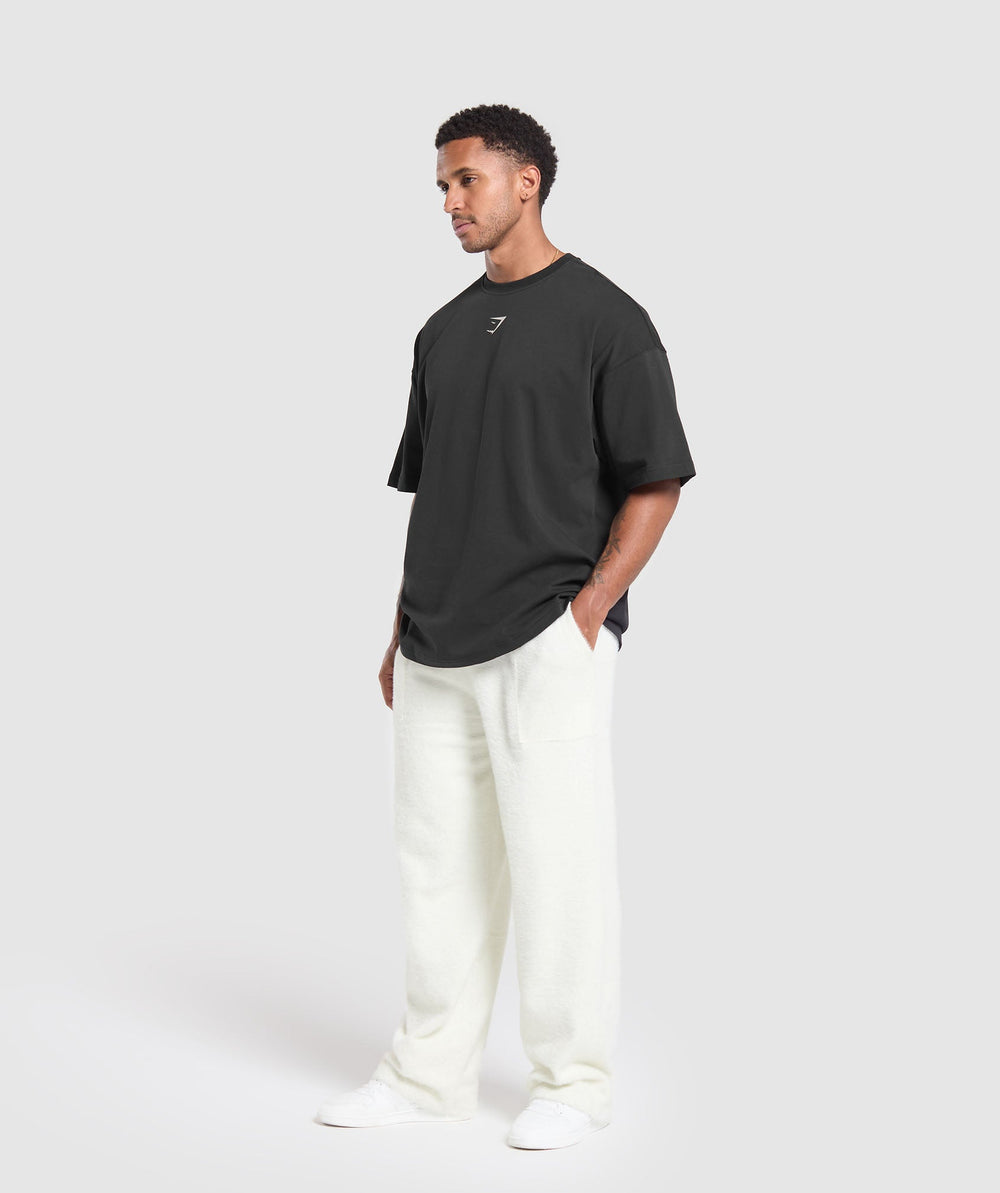 Knitted Straight Leg Joggers - Skylight White