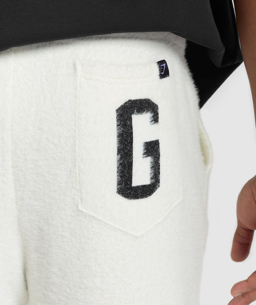 Knitted Straight Leg Joggers - Skylight White