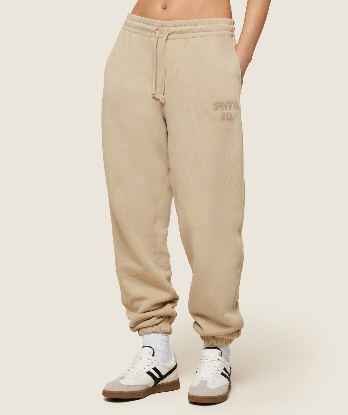 Phys Ed Graphic Sweatpants - Vanilla Beige