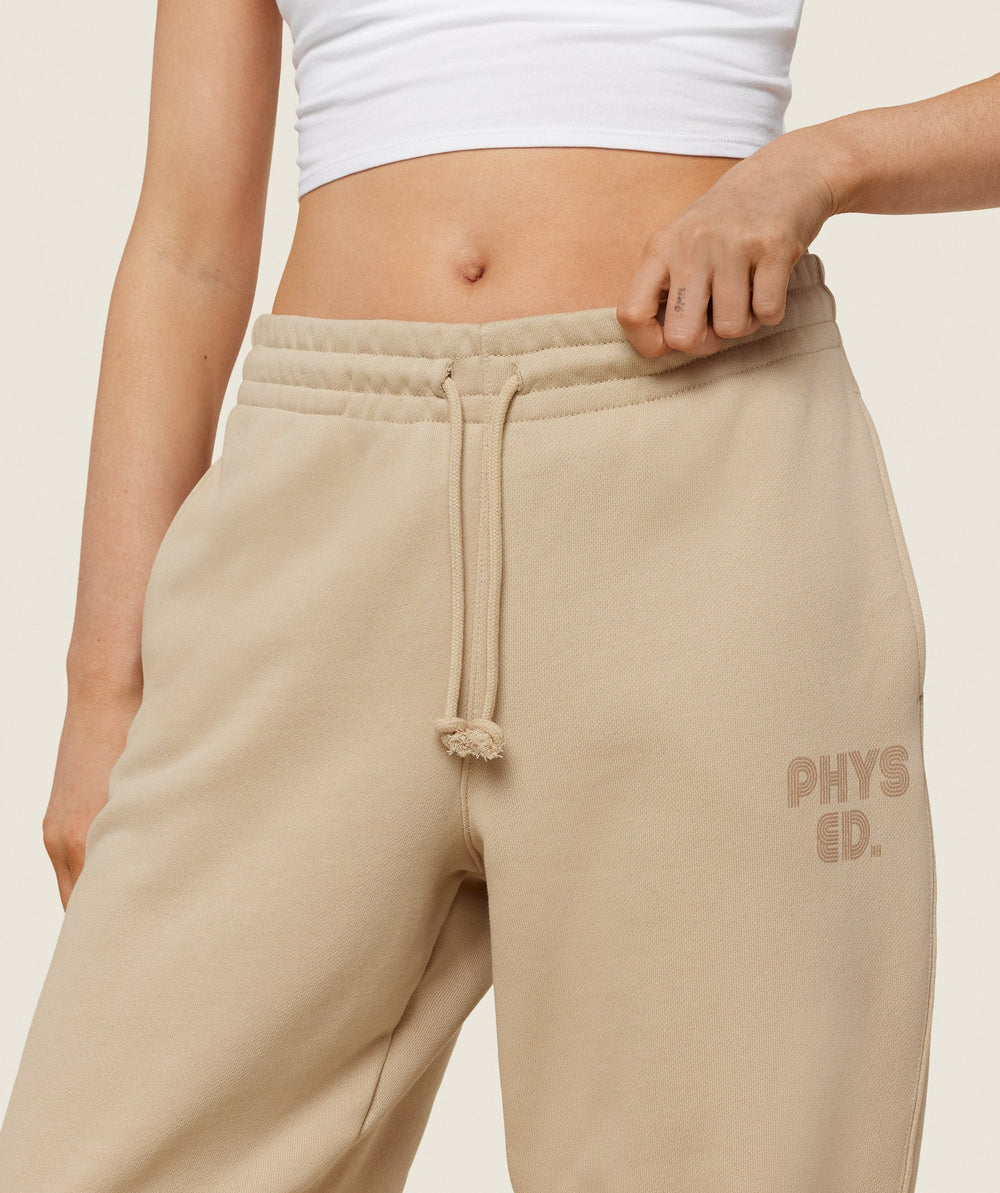 Phys Ed Graphic Sweatpants - Vanilla Beige