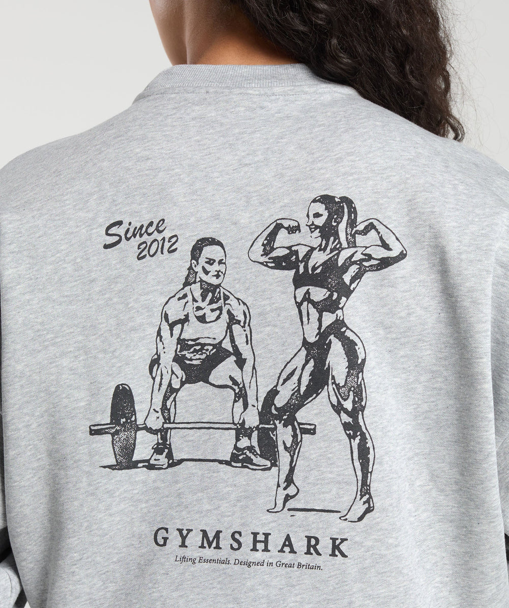 Two Strong Women Sweatshirt - Light Grey Core Marl
