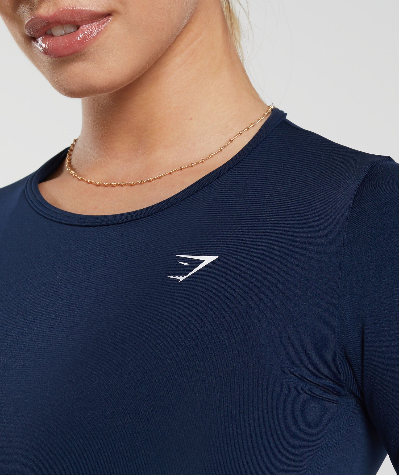 Everyday Seamless Long Sleeve Crop Top - Navy