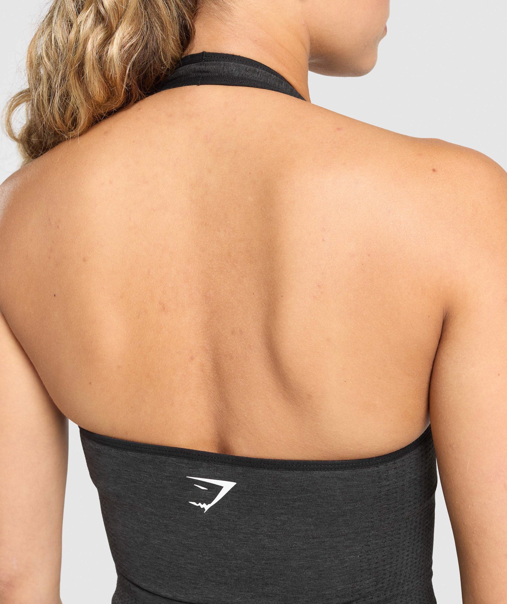 Vital Halter Neck Tank With Shelf - Black Marl