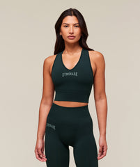 Everyday Seamless Graphic Crop Tank - Darkest Teal