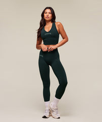 Everyday Seamless Graphic Crop Tank - Darkest Teal