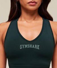 Everyday Seamless Graphic Crop Tank - Darkest Teal