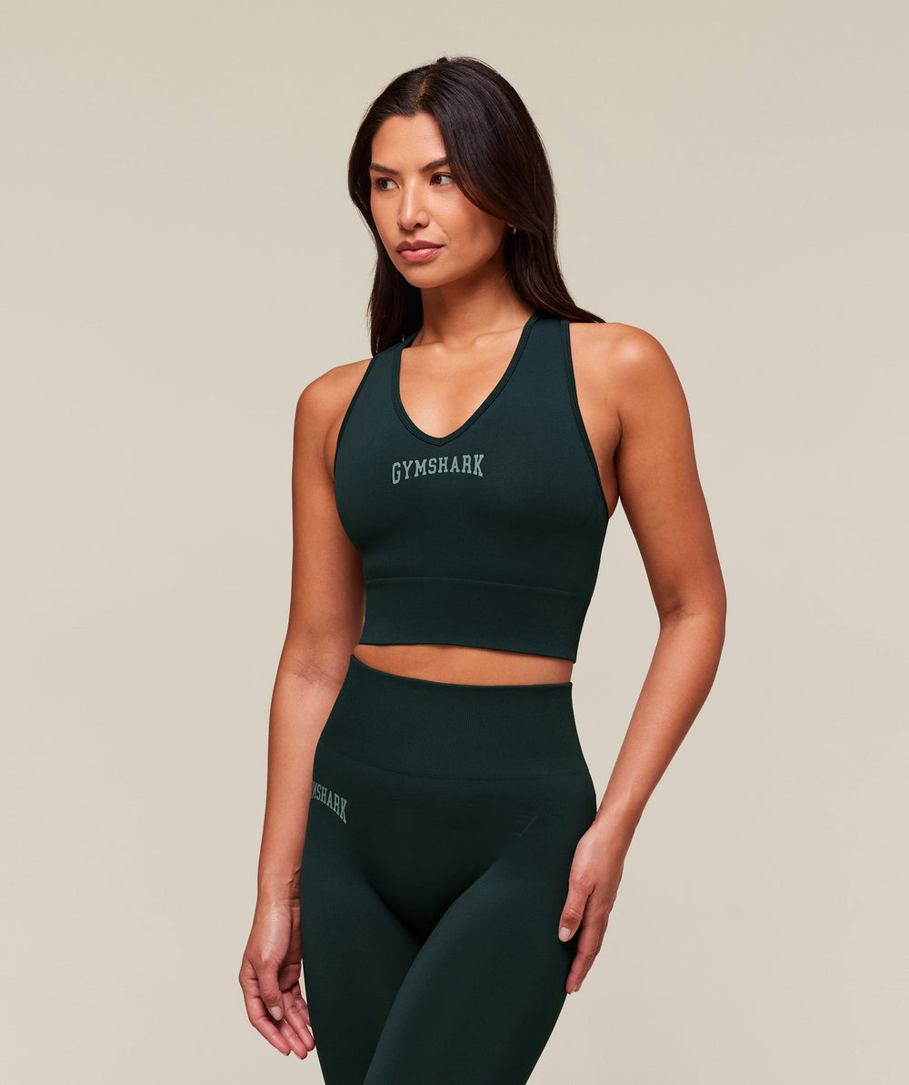 Everyday Seamless Graphic Crop Tank - Darkest Teal
