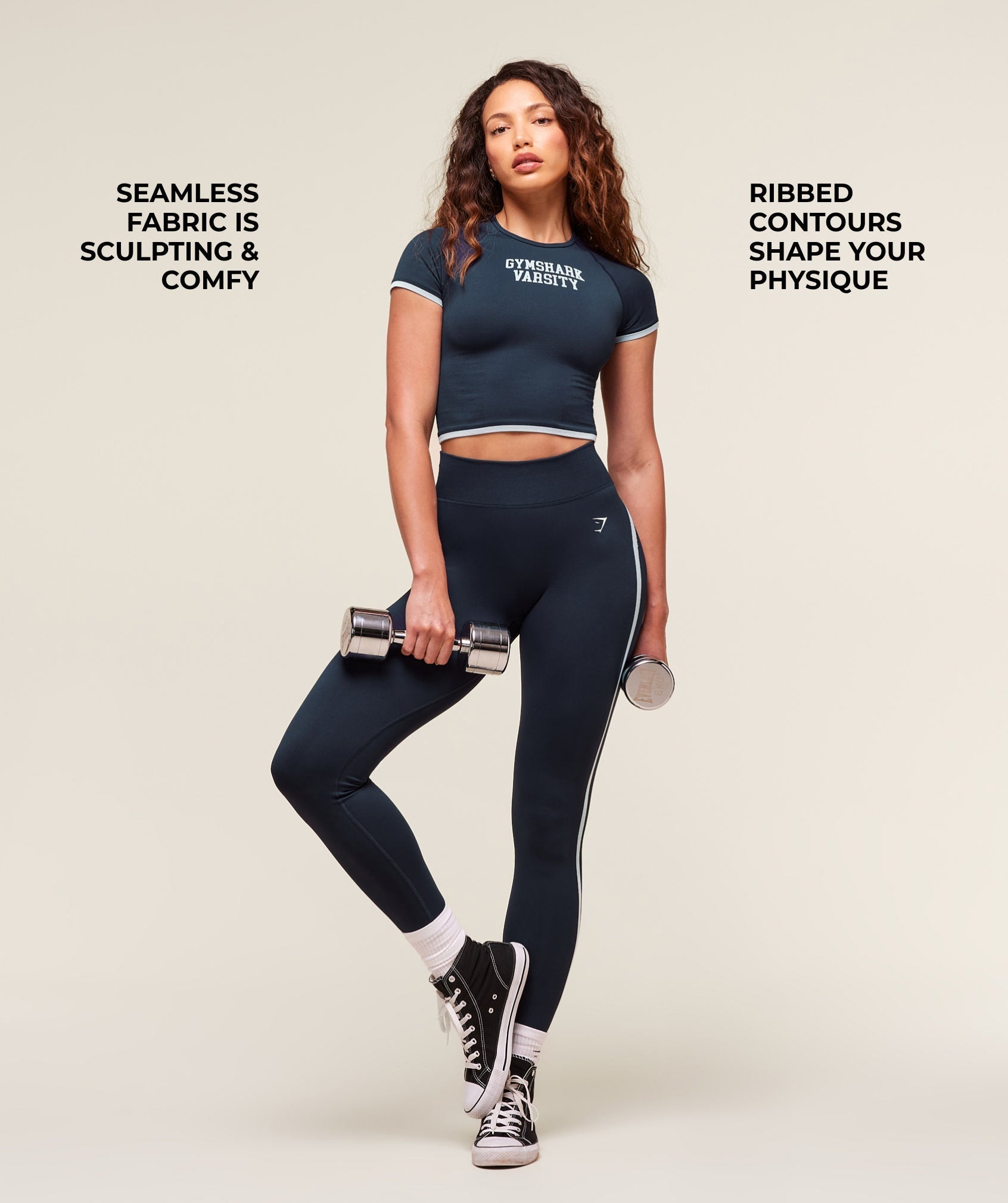 Lift Varsity Seamless Midi T-Shirt - Heavy Blue