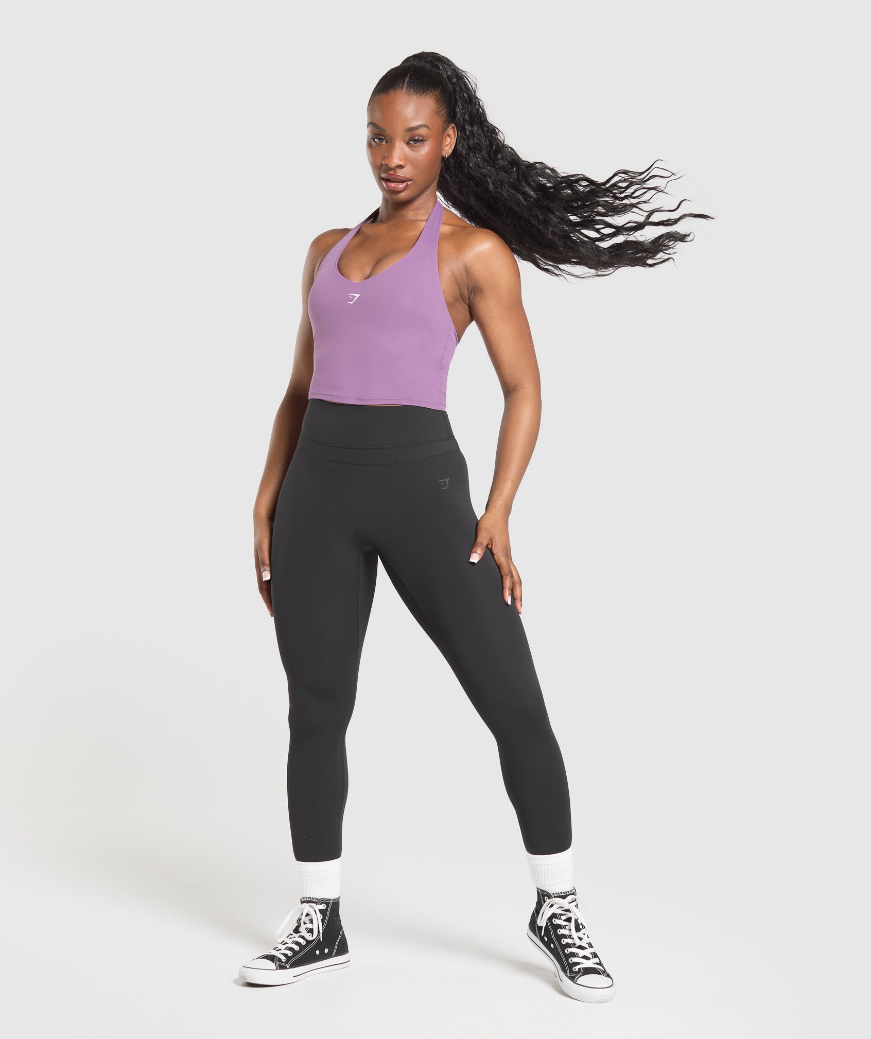 Halter Neck Cami with Shelf - Mood Purple