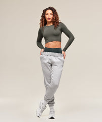 Everyday Seamless Long Sleeve Crop Top - Strength Green