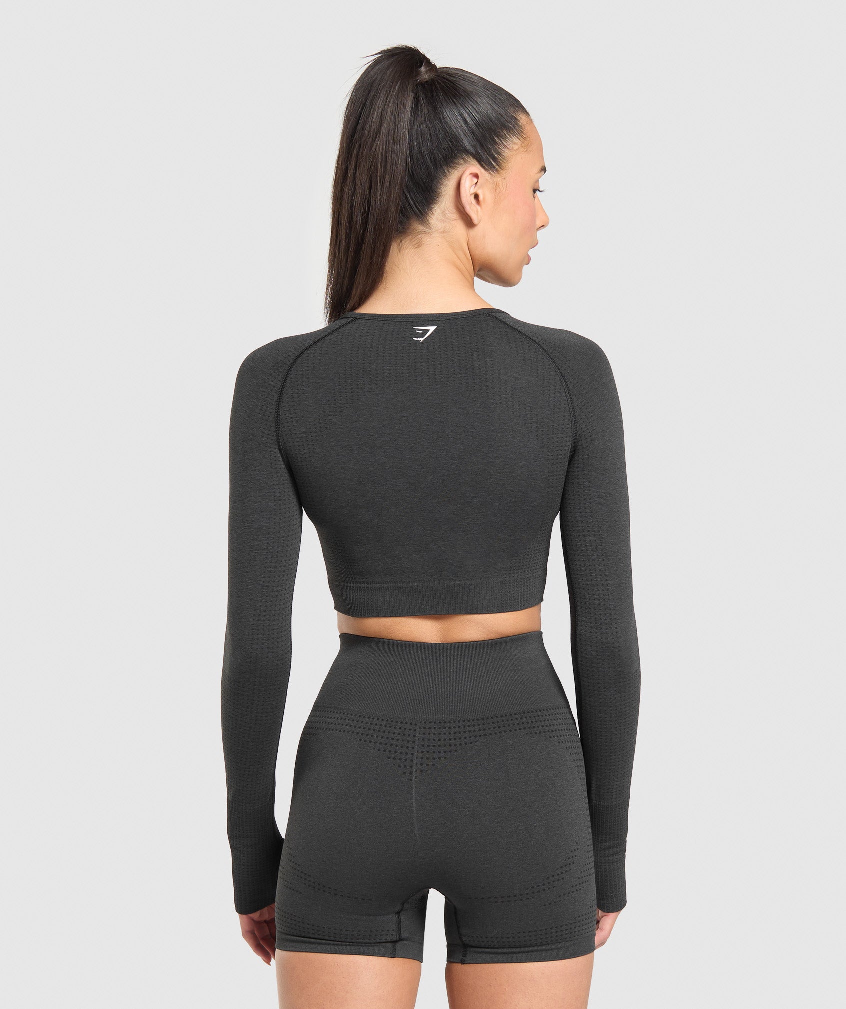Vital Crop Top - Black Marl