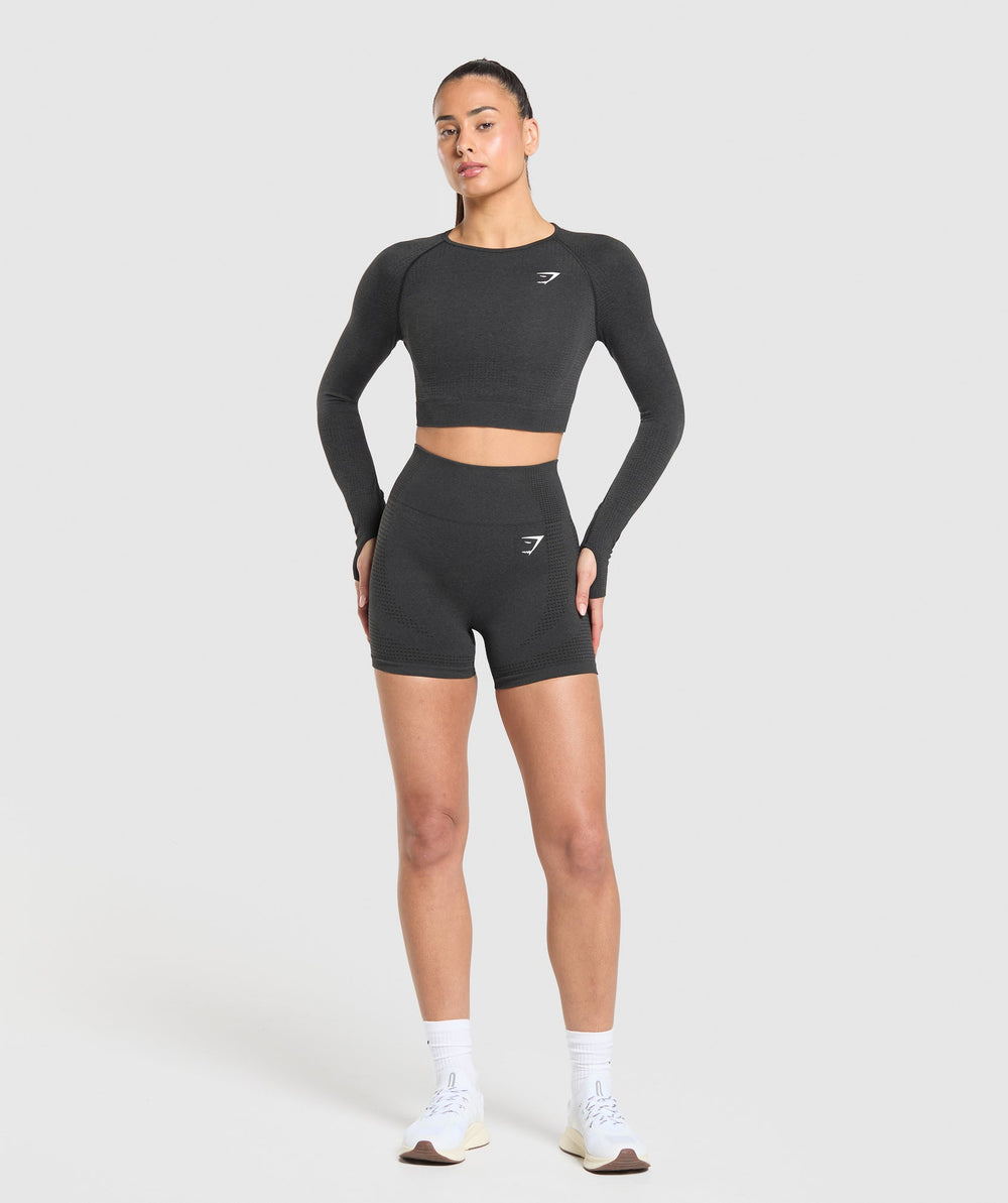 Vital Crop Top - Black Marl