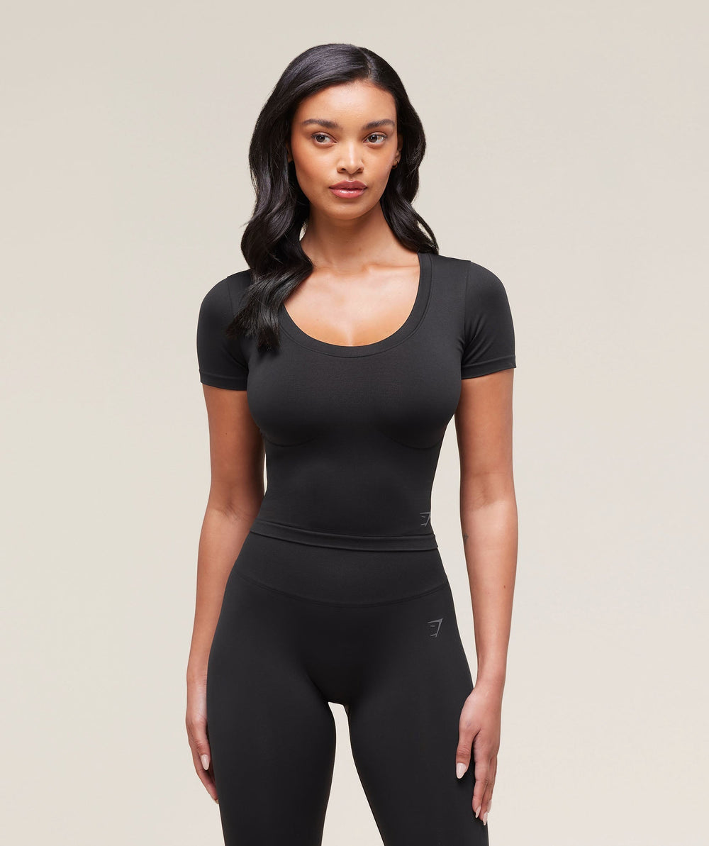 Soft Sculpt Midi T-Shirt - Black