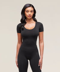 Soft Sculpt Midi T-Shirt - Black