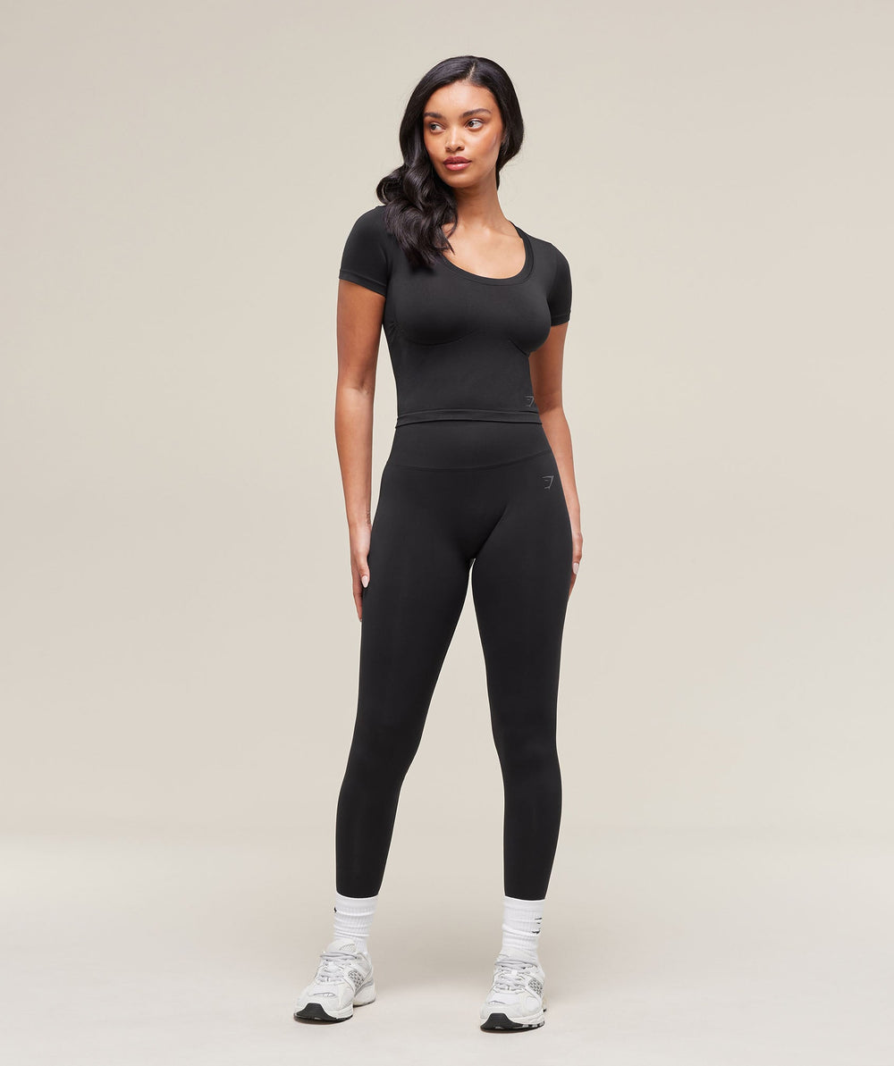 Soft Sculpt Midi T-Shirt - Black
