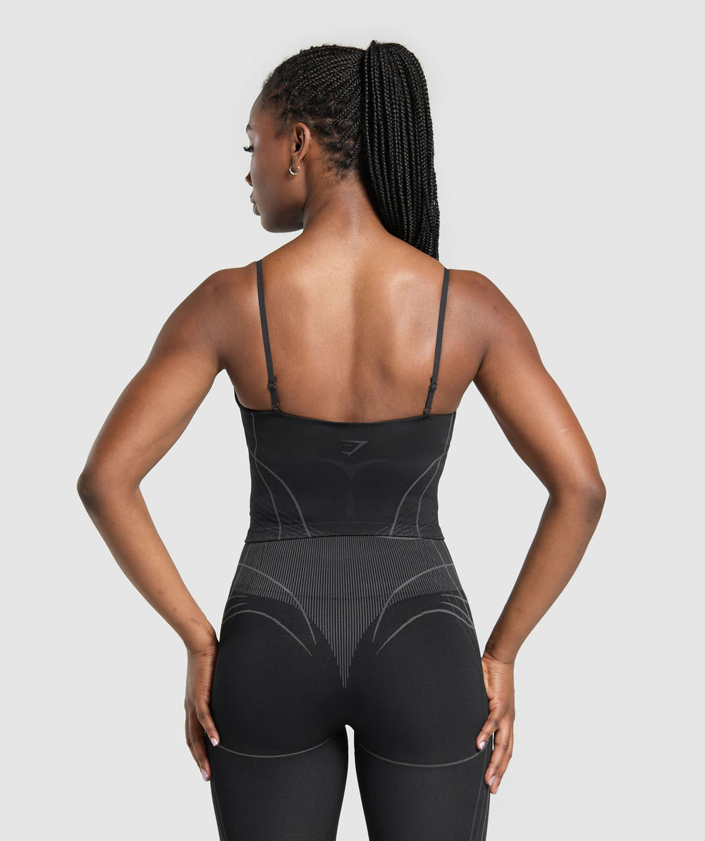 Apex Seamless Midi Tank With Shelf - Black/Graphite Grey