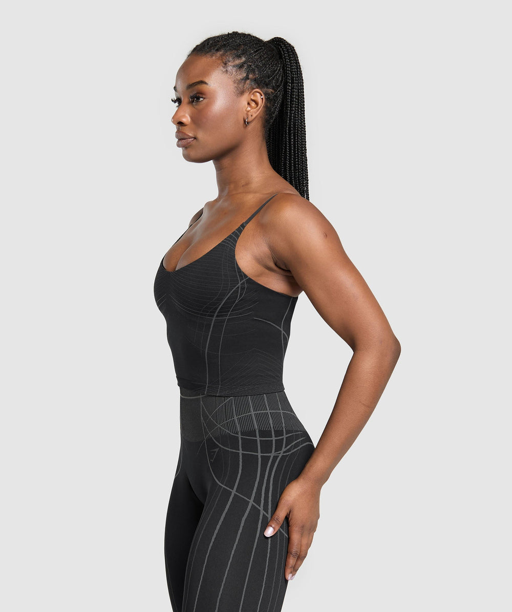 Apex Seamless Midi Tank With Shelf - Black/Graphite Grey
