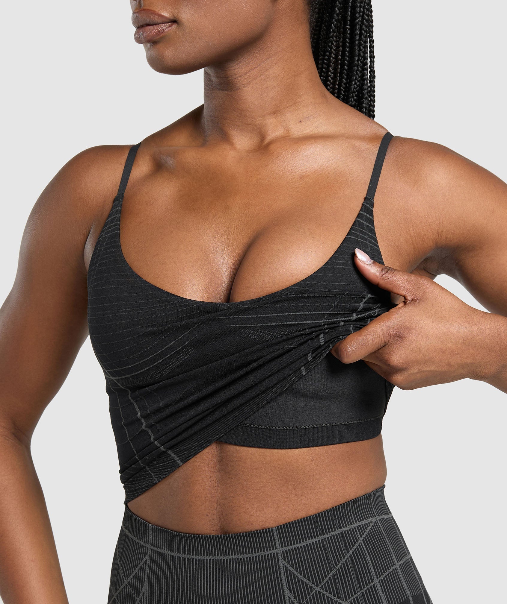 Apex Seamless Midi Tank With Shelf - Black/Graphite Grey