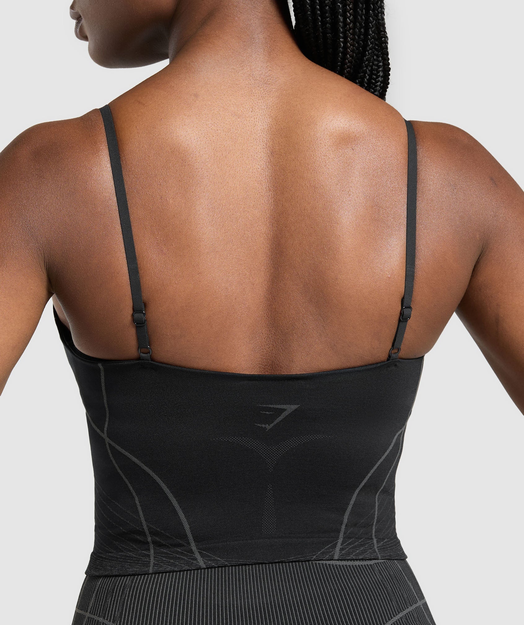 Apex Seamless Midi Tank With Shelf - Black/Graphite Grey
