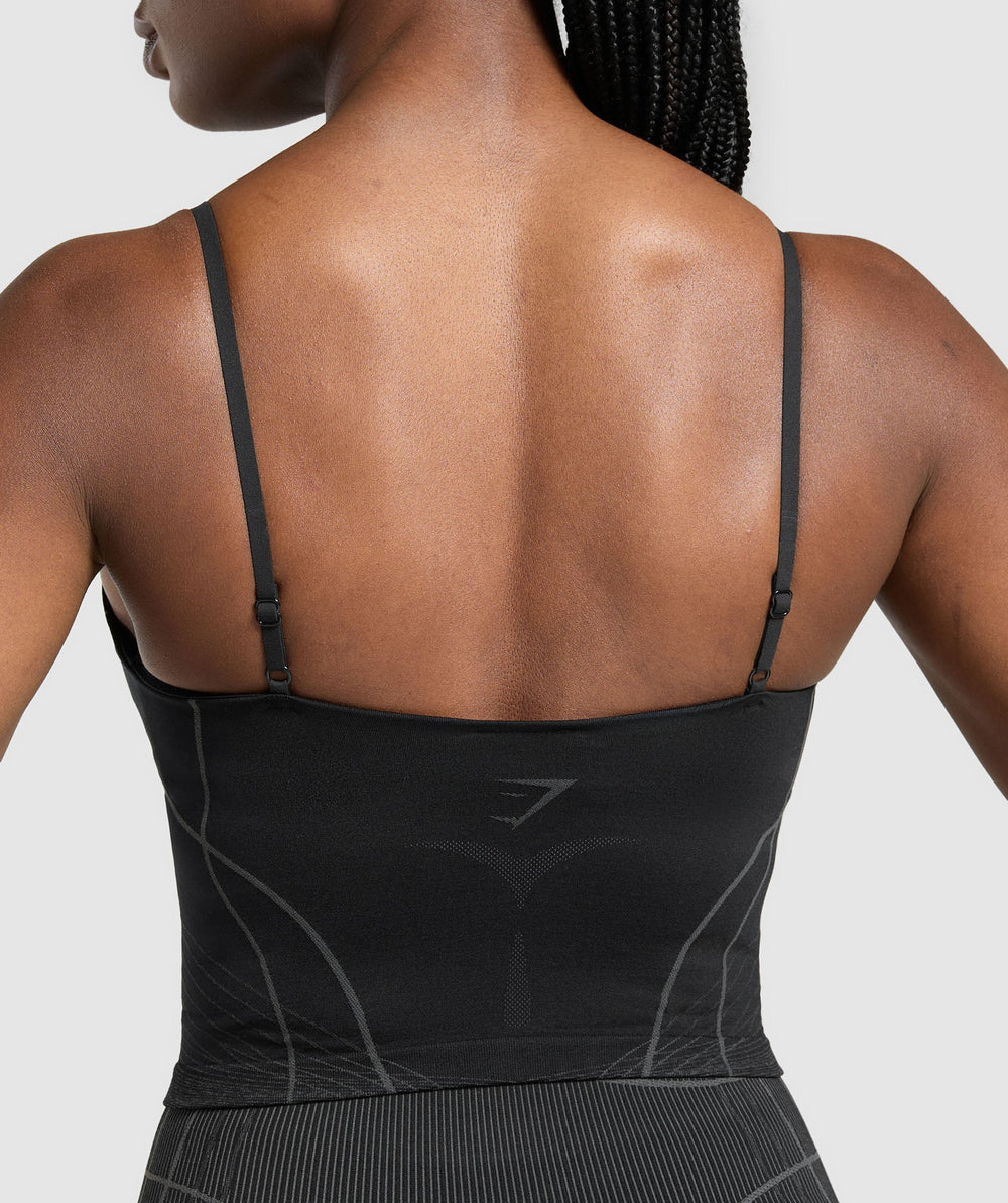 Apex Seamless Midi Tank With Shelf - Black/Graphite Grey