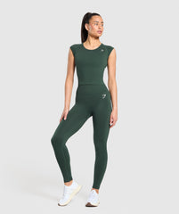 Vital Scoop Neck Top - Woodland Green Marl