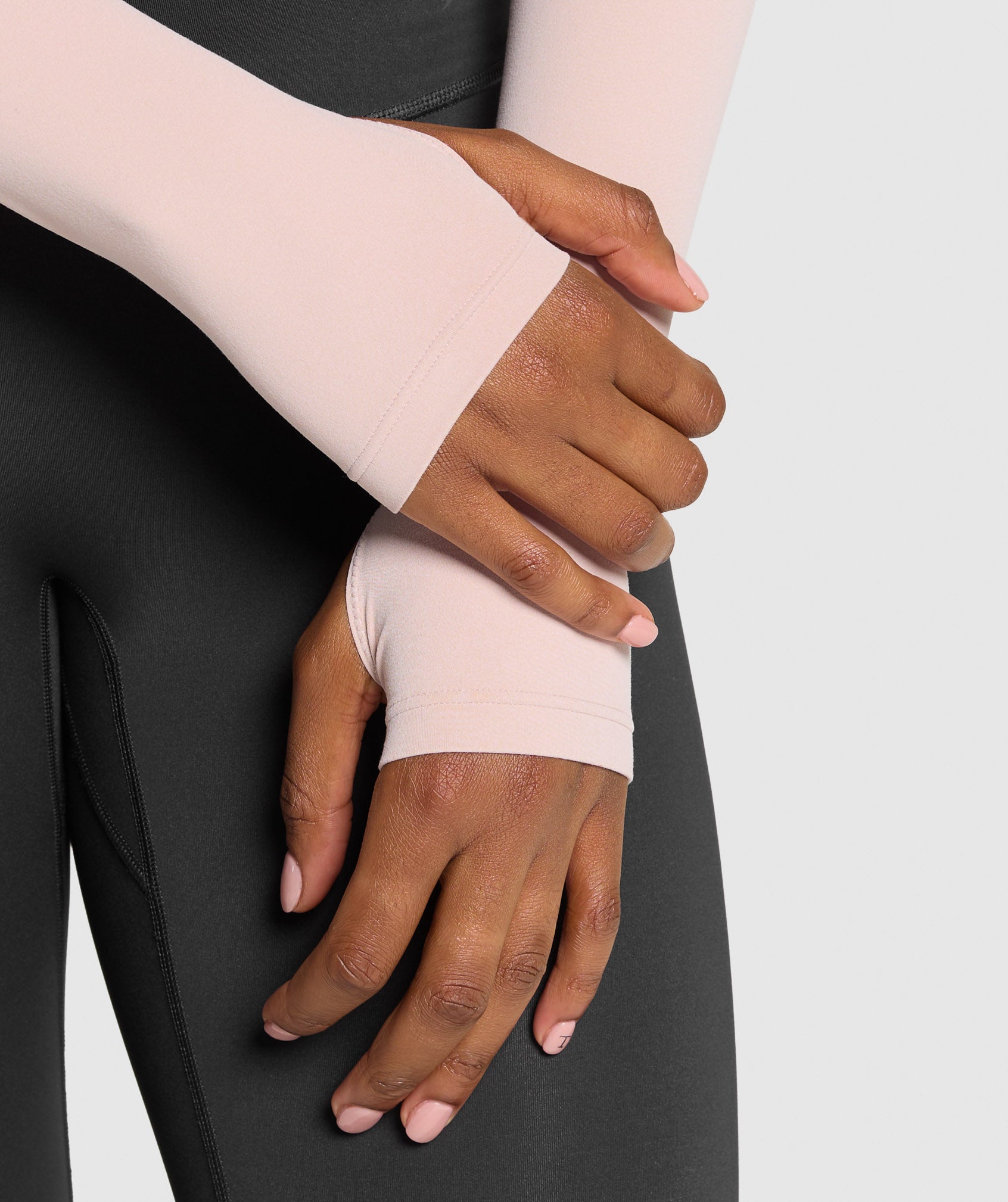 Ruched Long Sleeve Top - Muted Pink