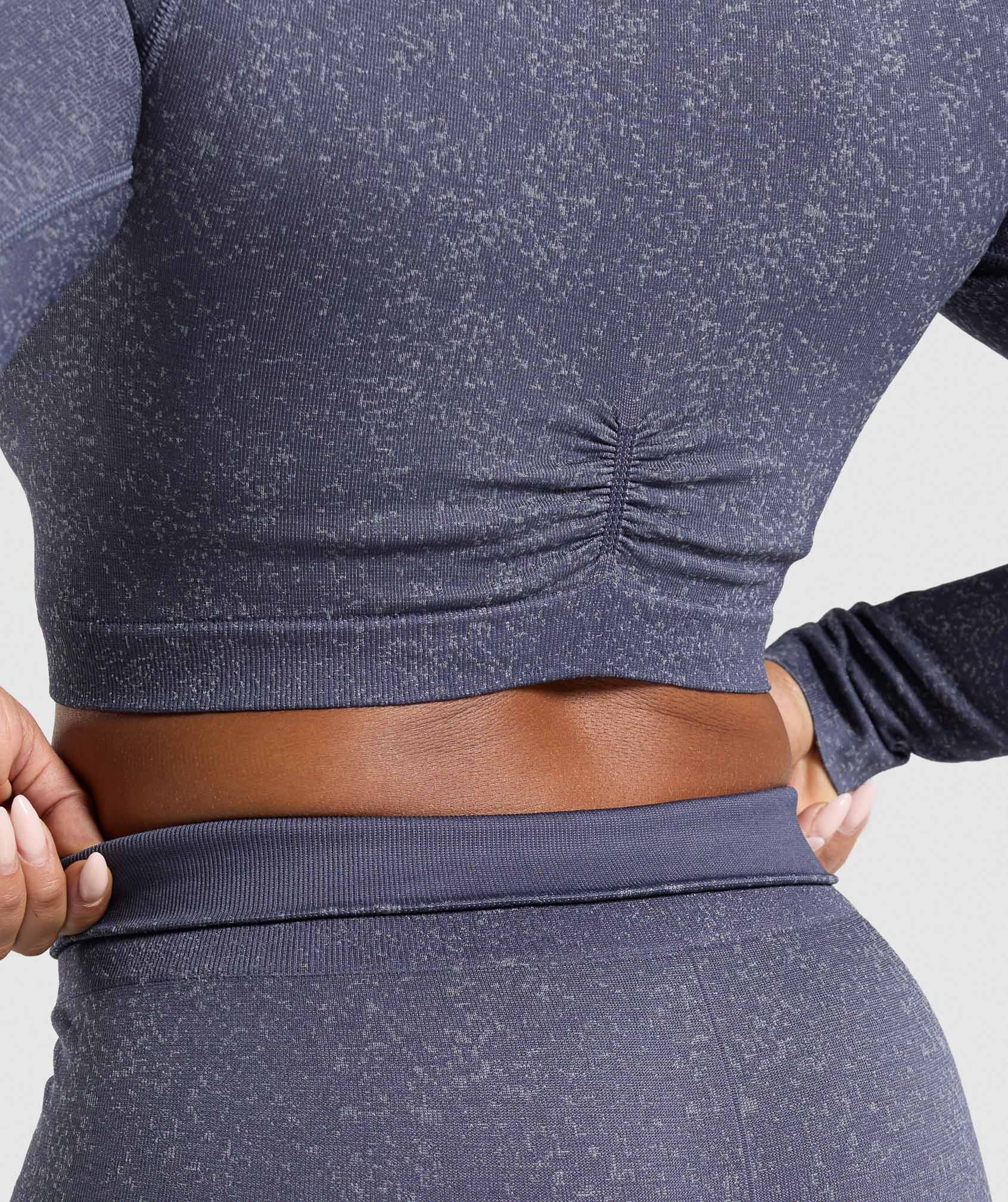 Adapt Fleck Seamless Long Sleeve Crop Top - Weighted Purple/Metal Purple