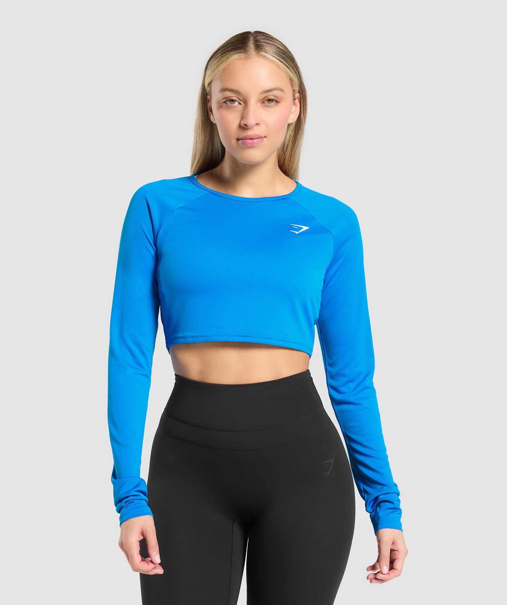 Training Long Sleeve Crop Top - Barbell Blue