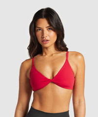 Twist Front Bralette - Carmine Red