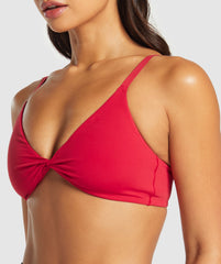 Twist Front Bralette - Carmine Red