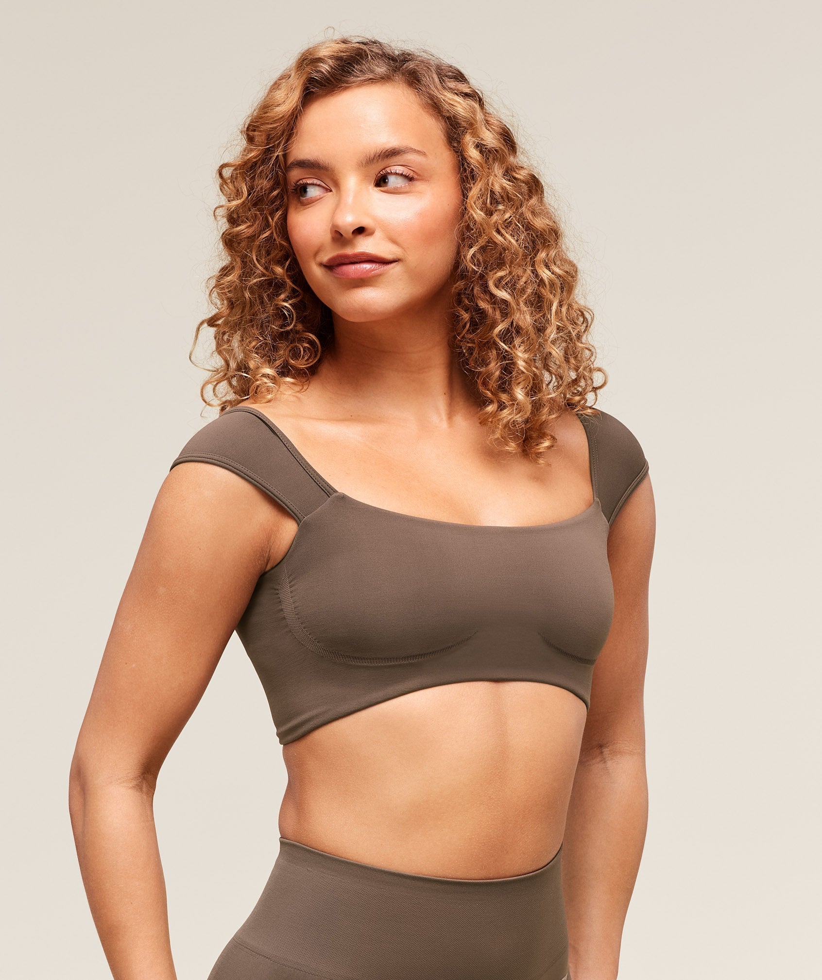 Soft Sculpt Cap Sleeve Bralette - Walnut Brown